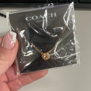 COACH Rose Gold-Tone Crystal Pendant Necklace - Rose Gold